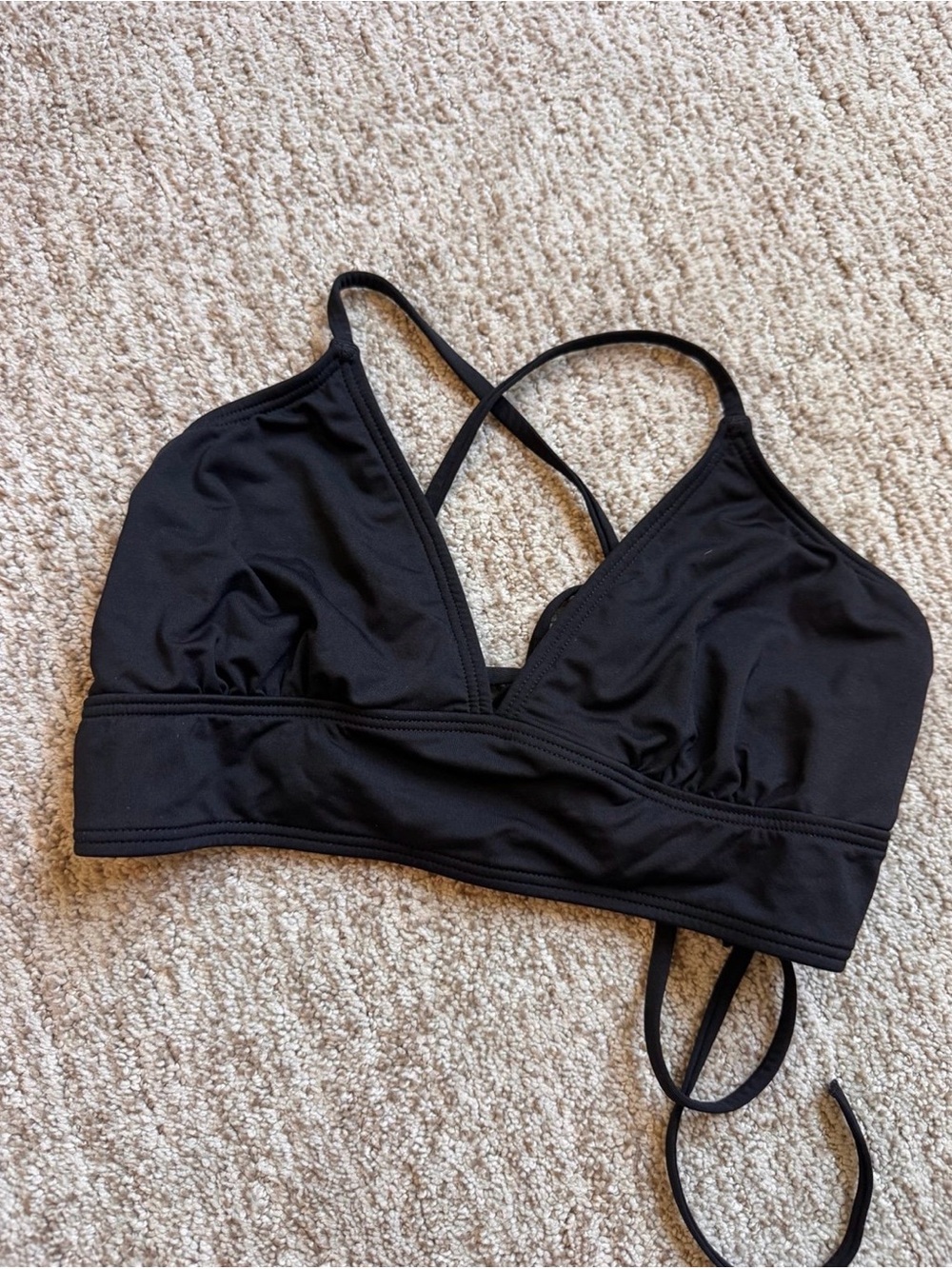 Athleta Black Crisscross Strappy Sports Bralette
